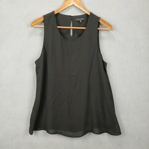 Pleione Tank Top Womens Small Black Keyhole Back Casual Everyday Wear Round Neck